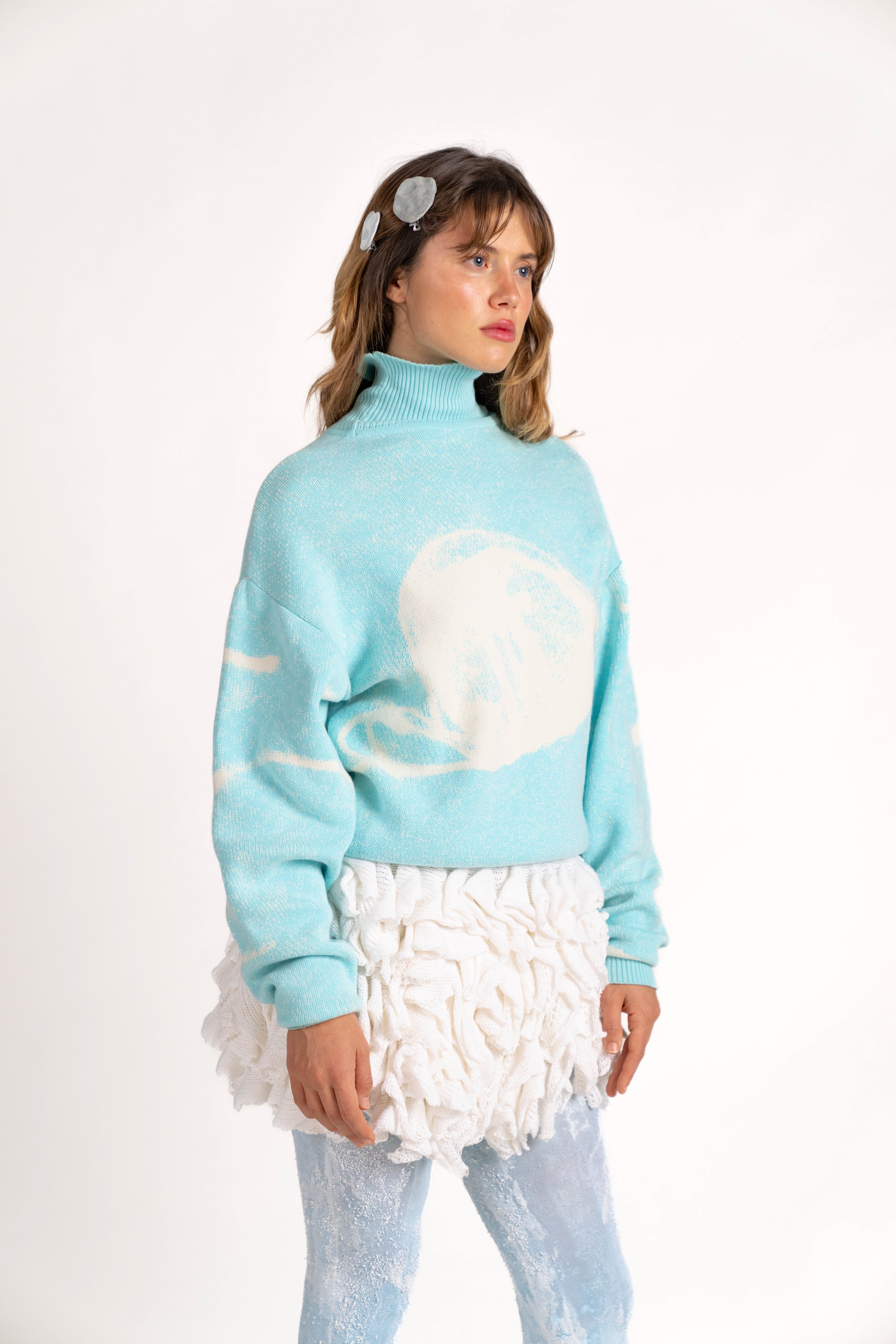 Medusa Blue Knit Sweater